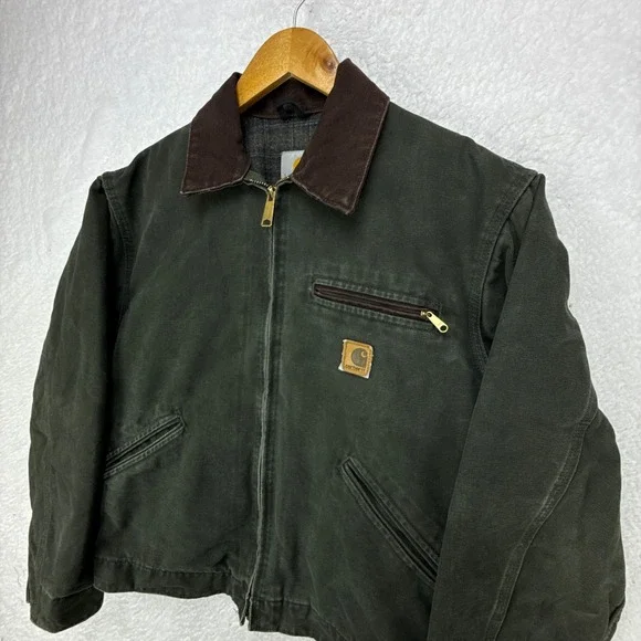 Carhartt Detroit Jacket Blanket Lined Mens Medium J97 MOS Moss Green